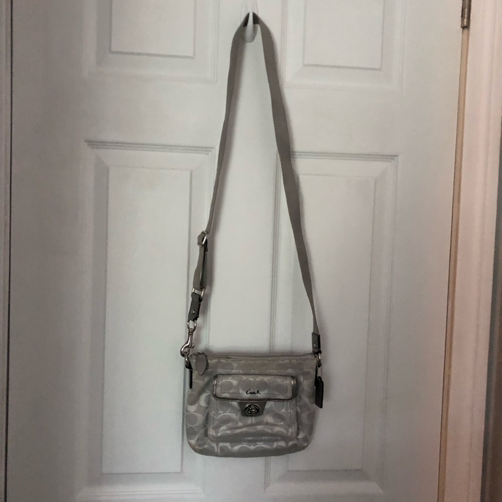Grey/Silver Coach crossbody bag